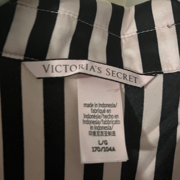 Victoria’s Secret Pink/Black Striped Satin Pajama Set - Picture 6 of 9